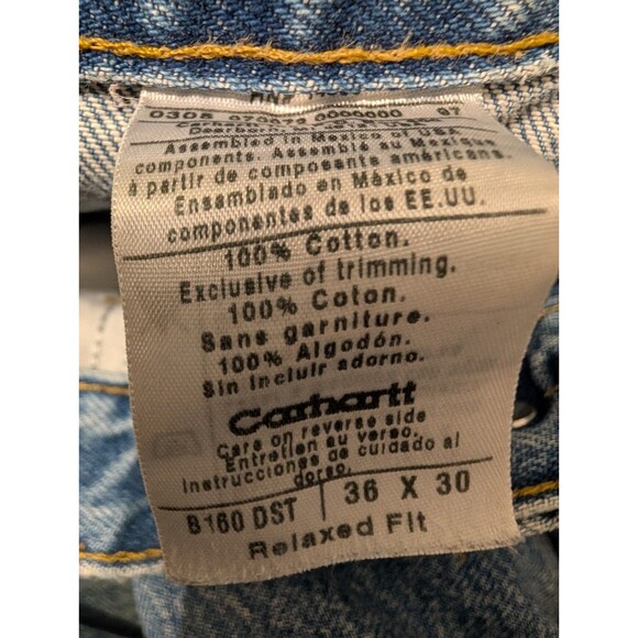 Carhartt B180 Relaxed Fit Jeans Men’s 36x30 Blue Workwear Denim - Picture 10 of 10
